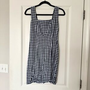 Old Navy White and Navy Checkered Mini Dress